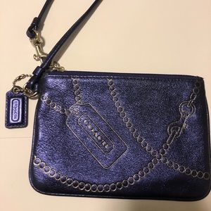 Coach Metallic Purple Skinny Wristlet